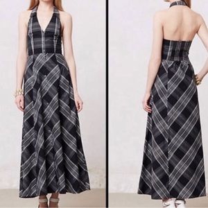 Anthropologie ADAIR plaid halter dress